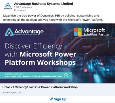 Advantage Business Systems - LinkedIn Lead Gen Webinar Ad