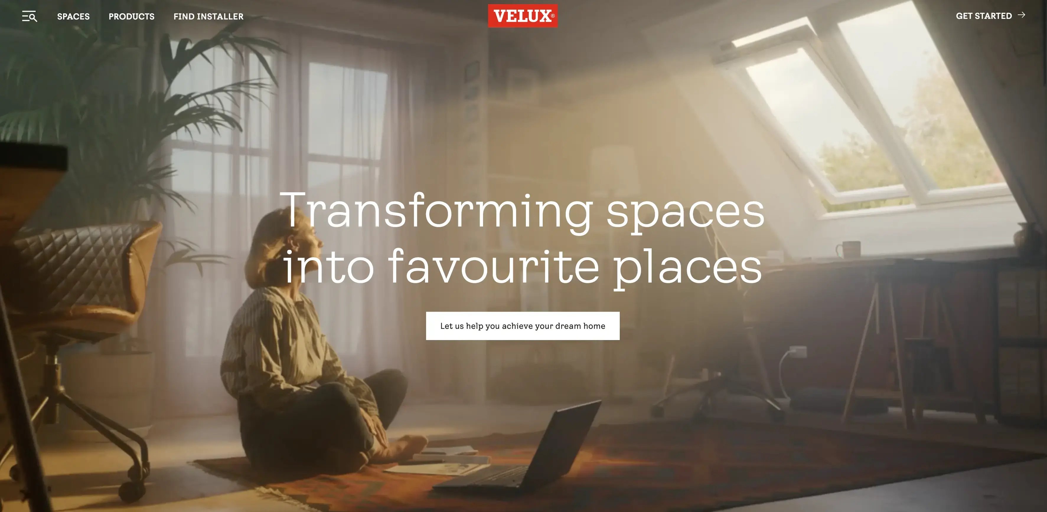 Velux - roof window manufacturer website example