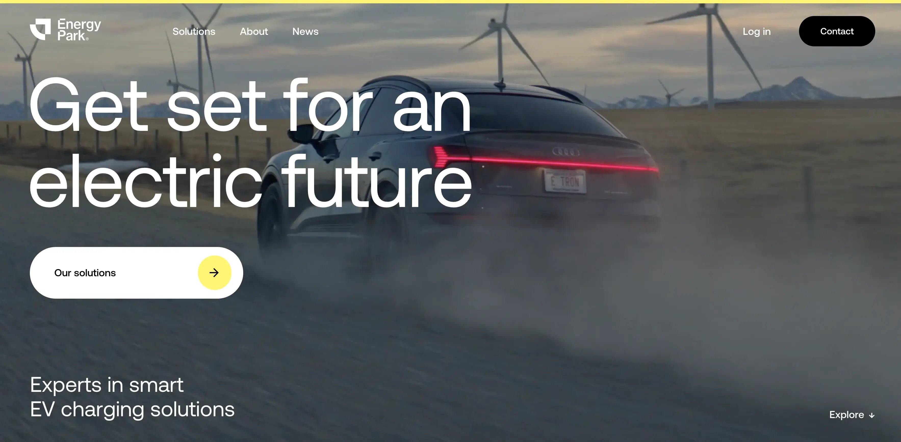 Energy Park - EV charging manufacturer website design example