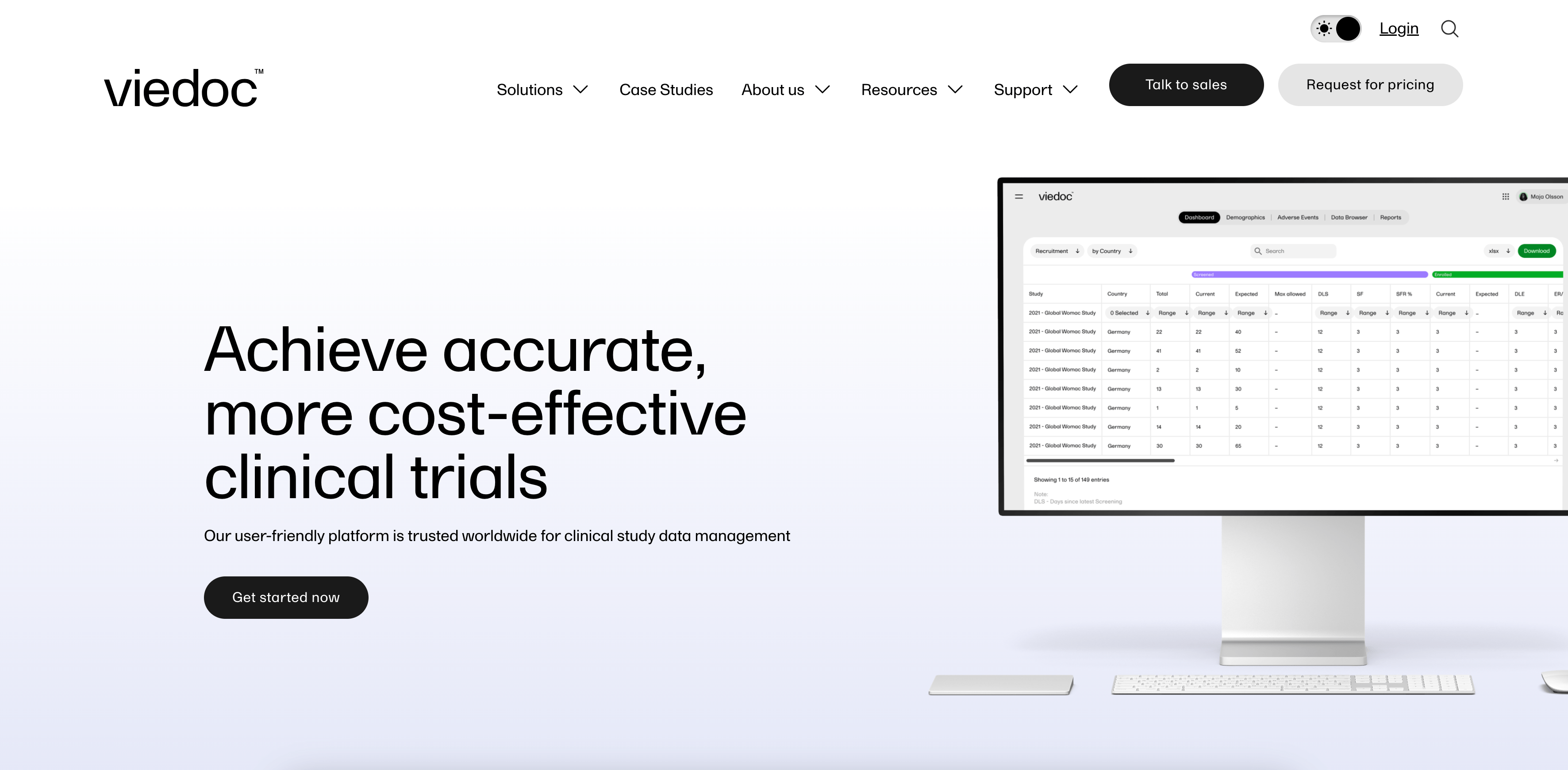 viedoc's modern website design