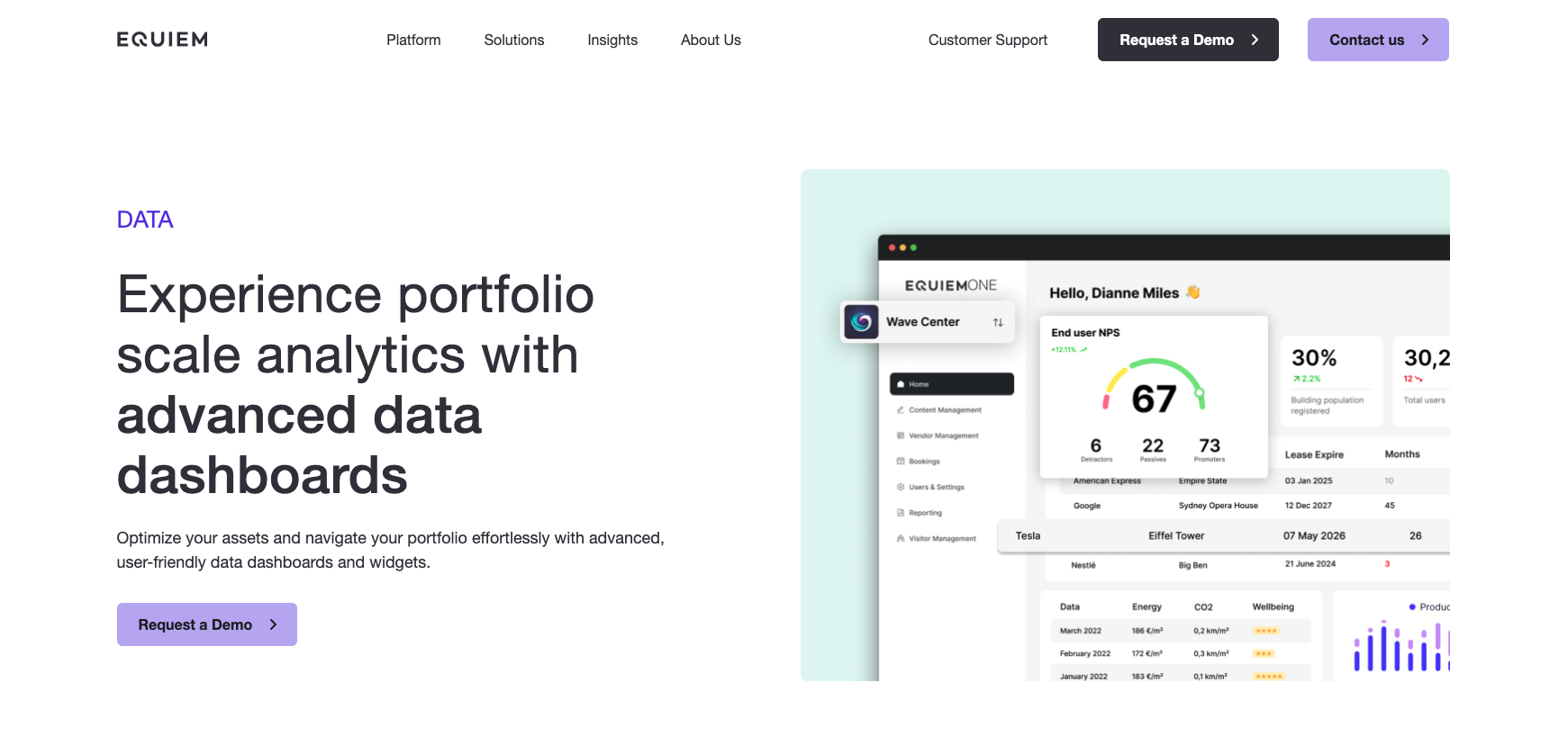 equiem saas product page imagery