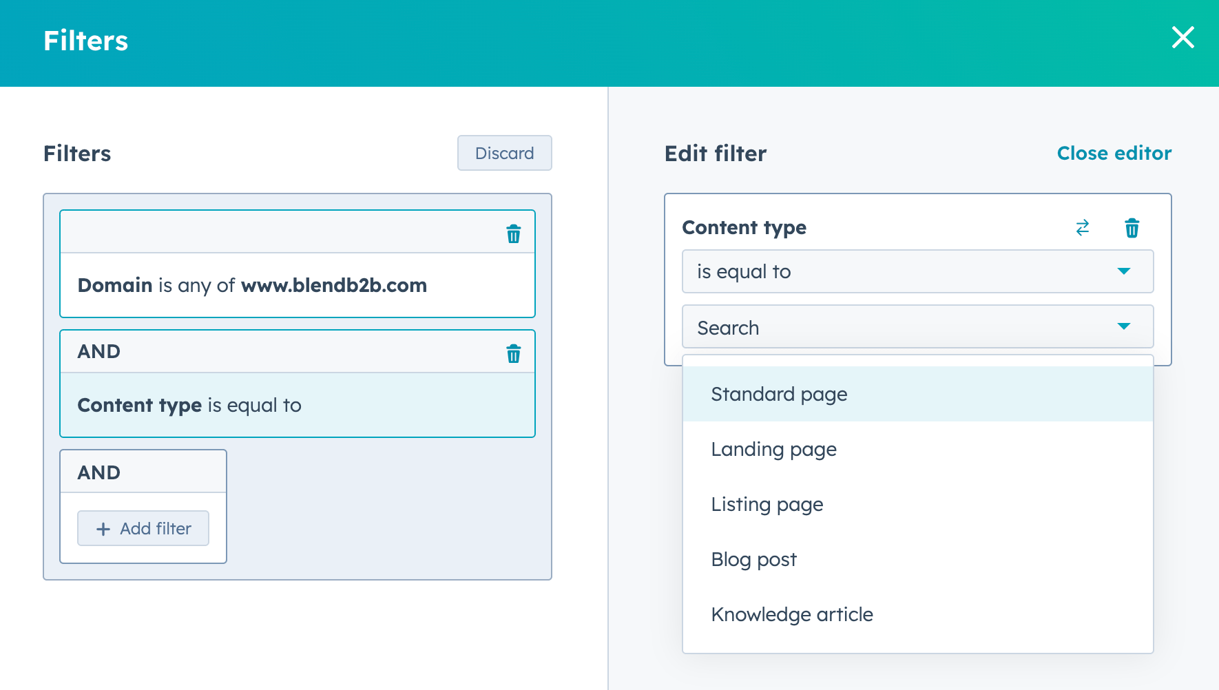 page type analytics in hubspot