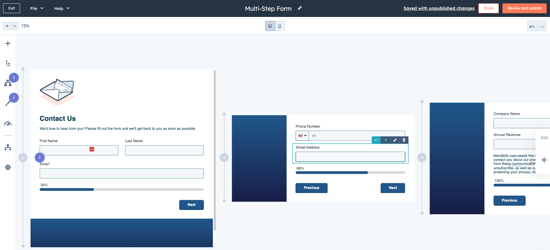 hubspot multi-step form